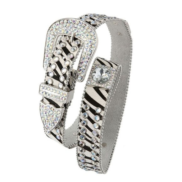 LJ Rose Accessories - Animal Print Rhinestone Belt